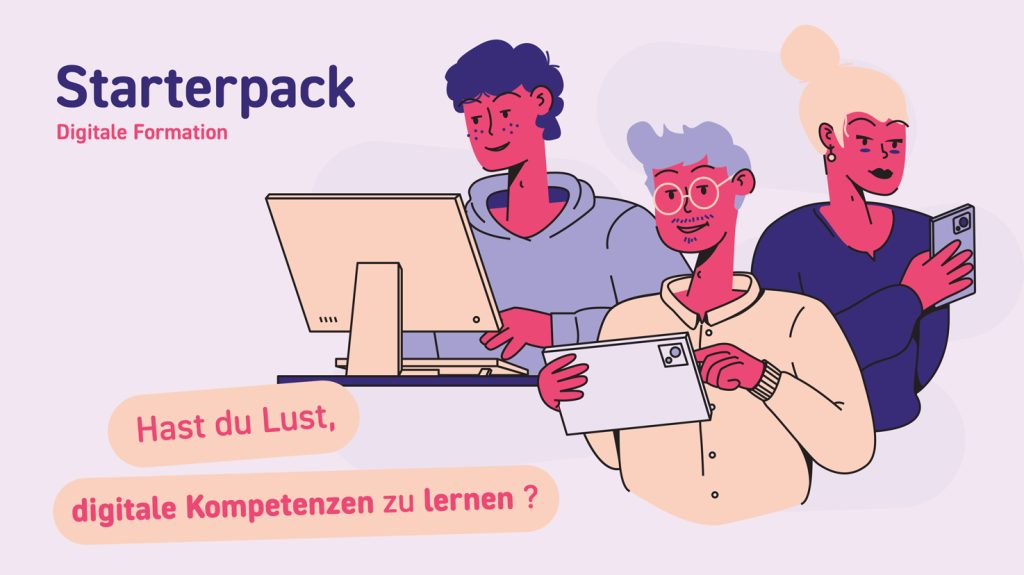 Das Ziel ist es, Lernmodule zu entwickeln, das in mehrere Schritte aufgeteilt ist, um die wichtigsten digitalen Grundkenntnisse (Hard Skills) zu vermitteln.